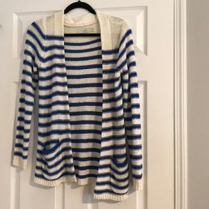 LOFT Striped Cardigan with Pockets